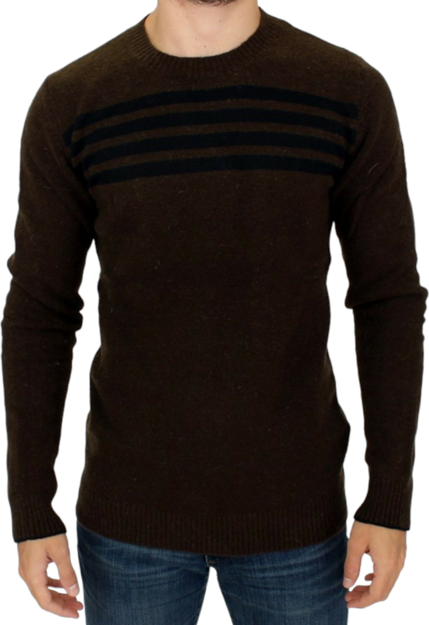 Jumper Costume National Brown striped crewneck sweater