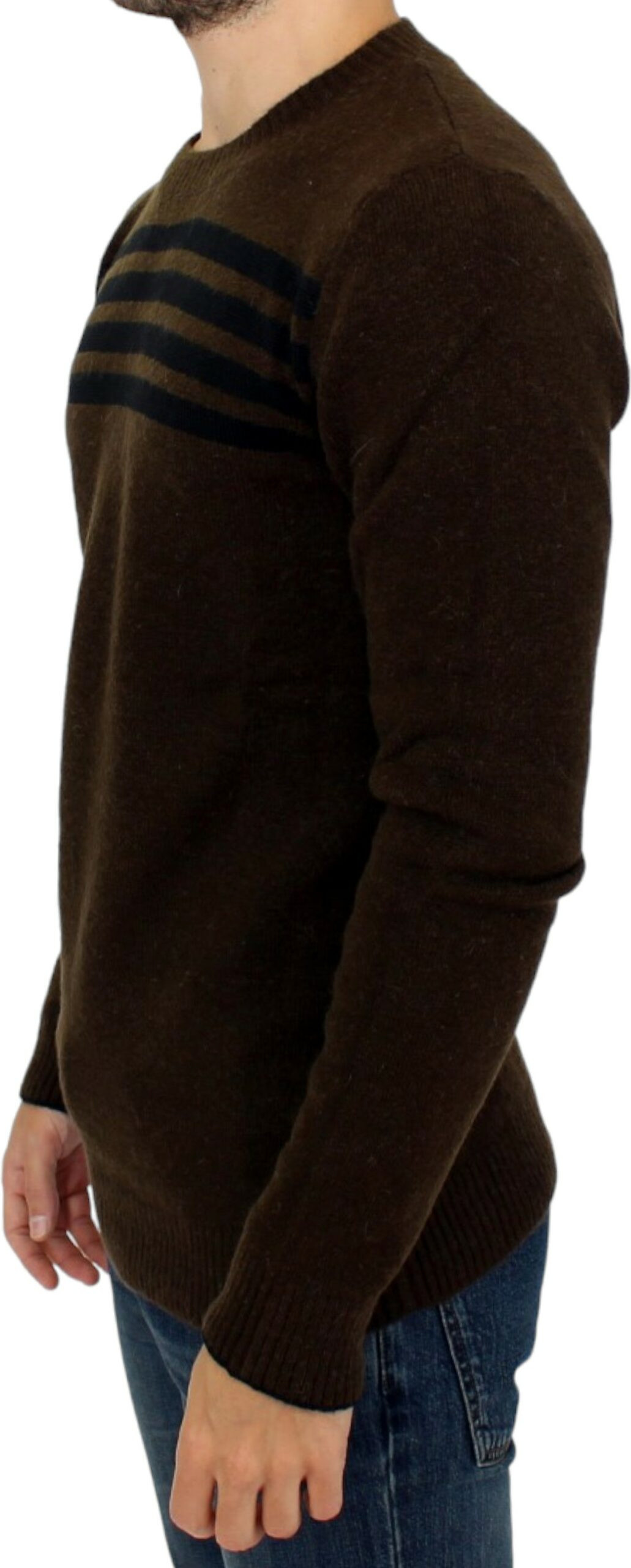 Jumper Costume National Brown striped crewneck sweater