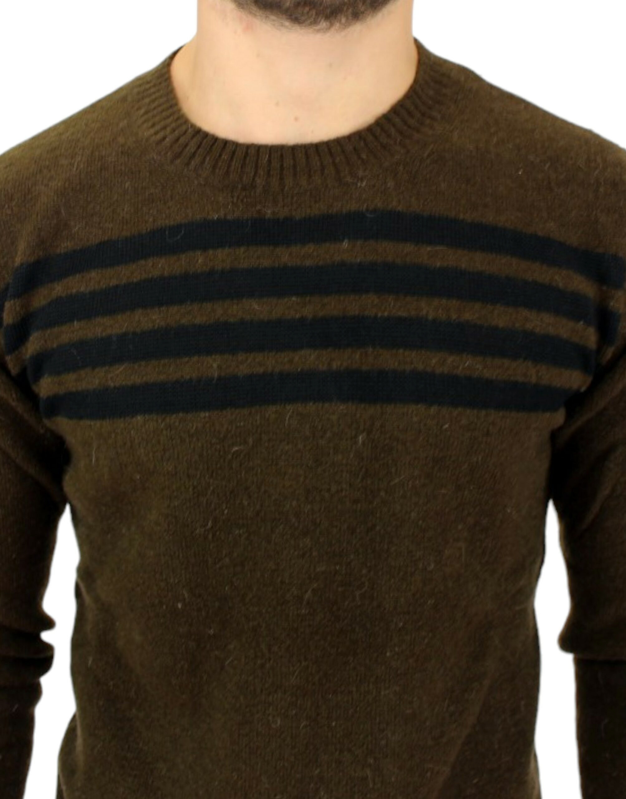 Jumper Costume National Brown striped crewneck sweater