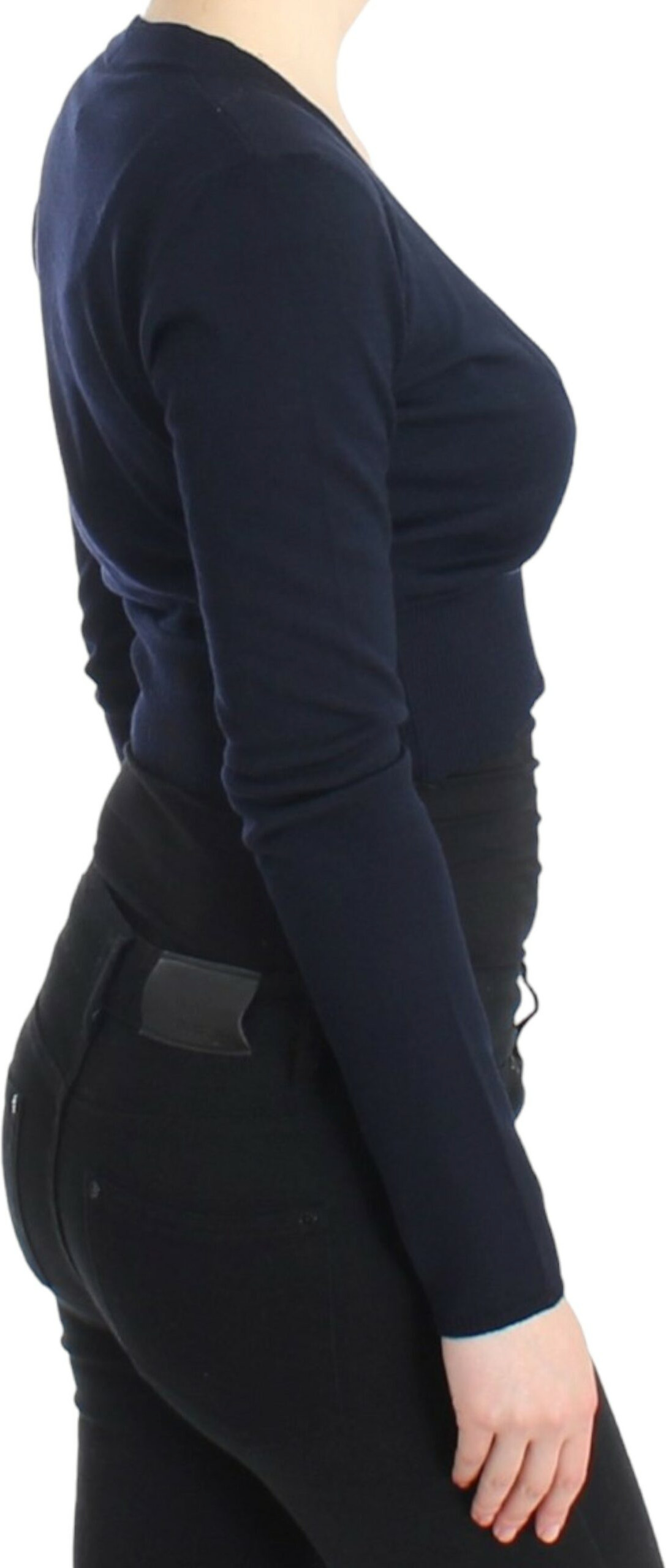 Cardigan Roberto Cavalli Blue cropped wool cardigan