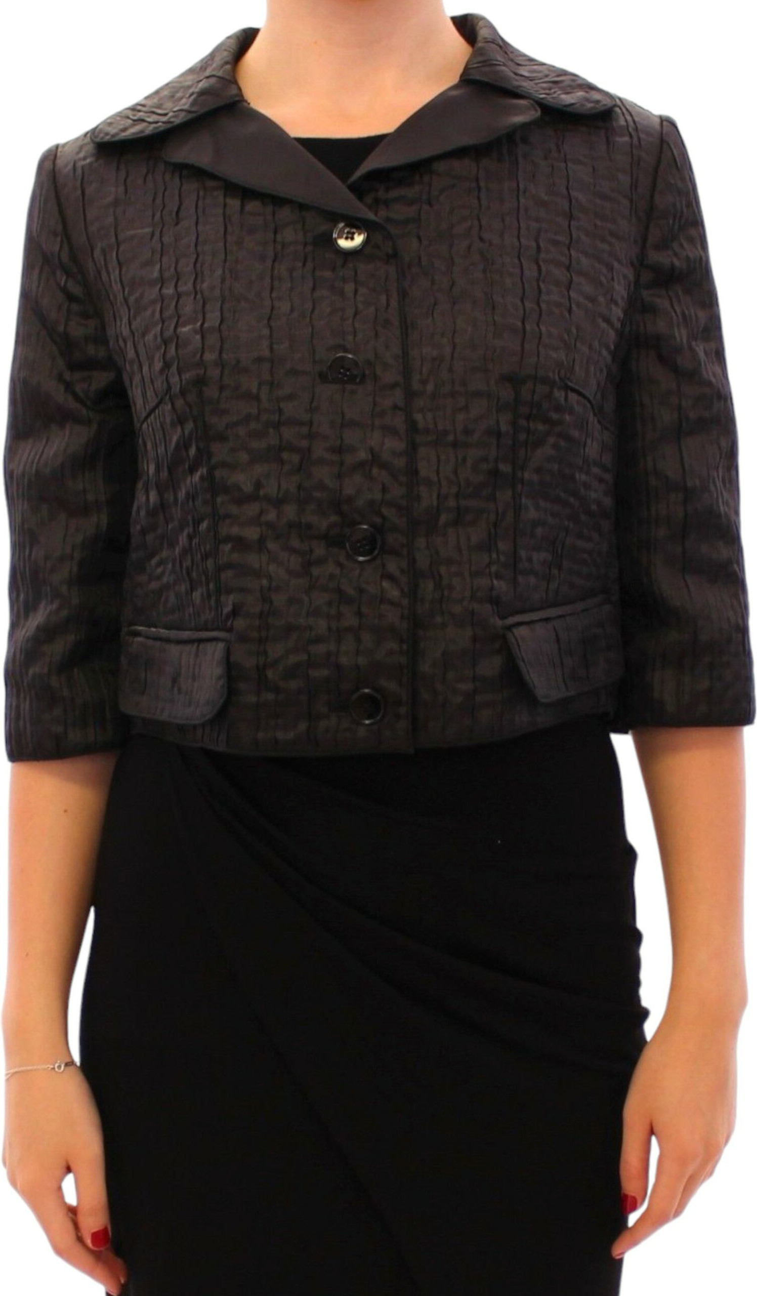Dolce & Gabbana Qora Qisqa Bolero Shortkasi Ko'ylak Jekati