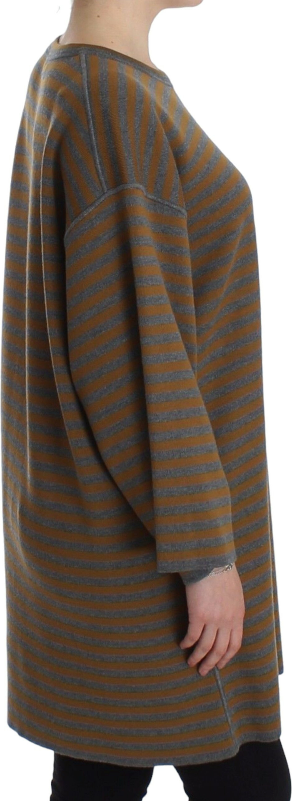 Jumper Dolce & Gabbana Oversized Gray Yellow Striped Sweater Top