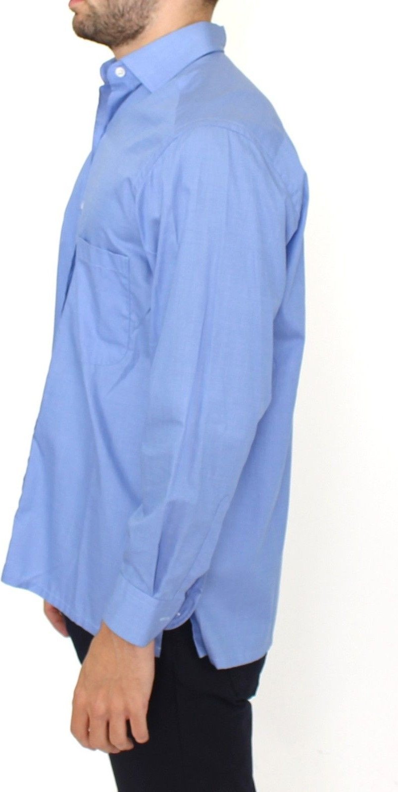 Shirt Ermanno Scervino Blue Cotton Dress Classic Fit Shirt