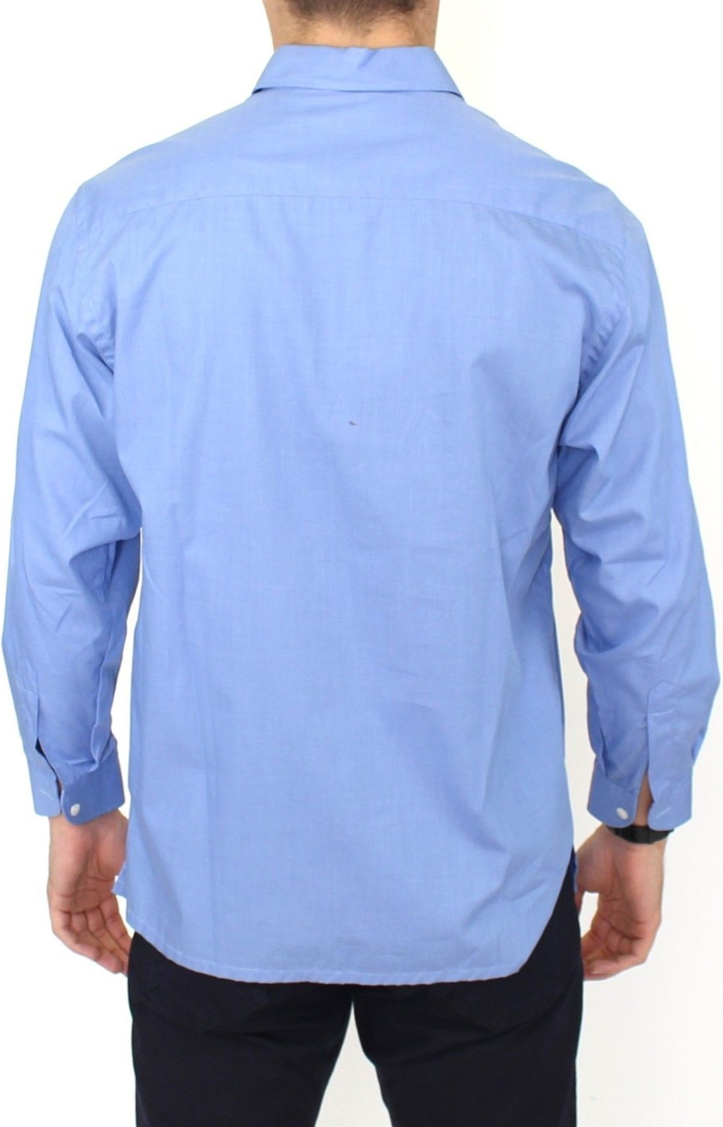 Shirt Ermanno Scervino Blue Cotton Dress Classic Fit Shirt