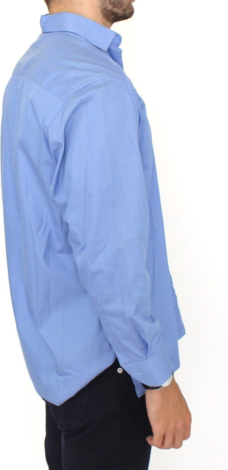 Shirt Ermanno Scervino Blue Cotton Dress Classic Fit Shirt