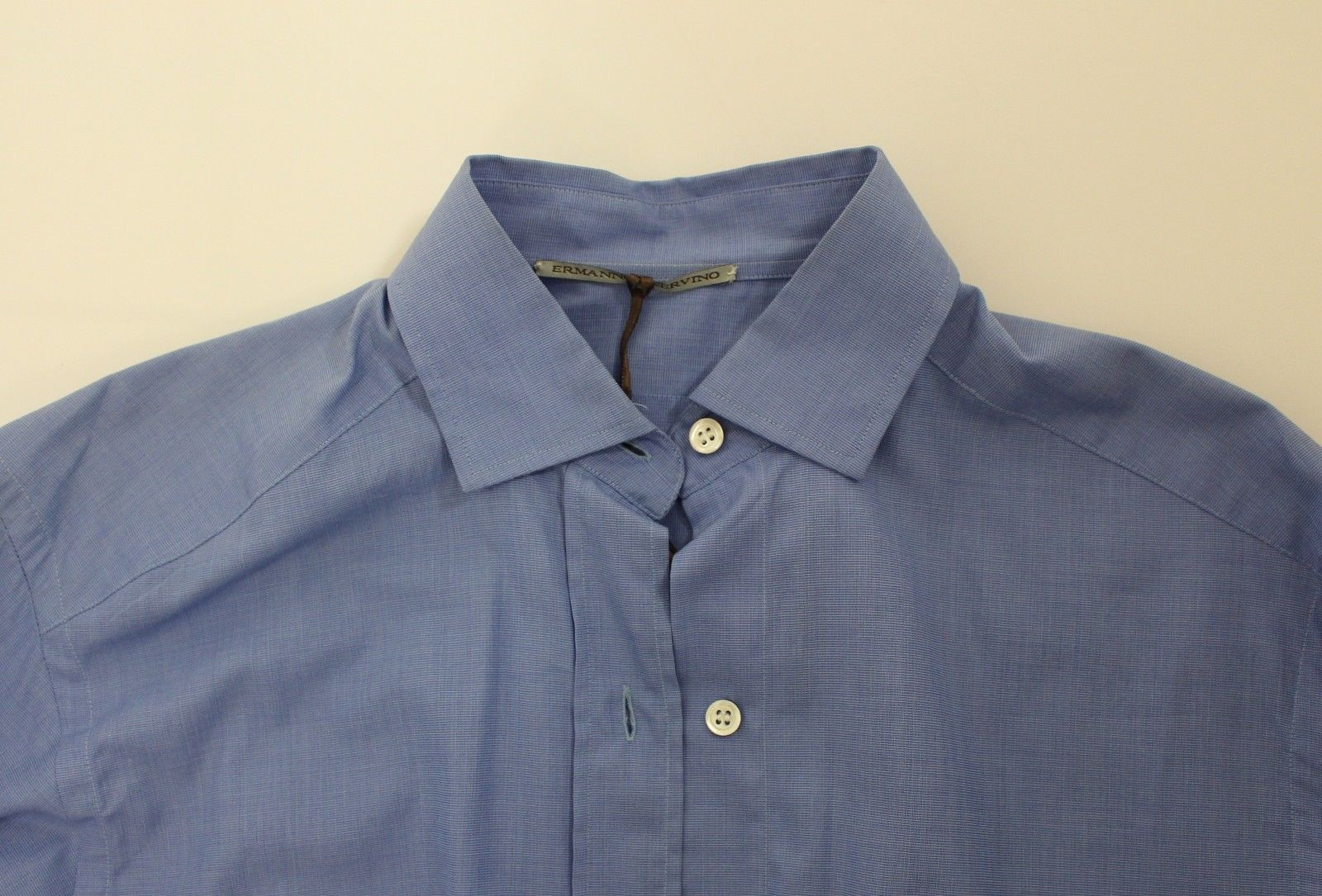 Shirt Ermanno Scervino Blue Cotton Dress Classic Fit Shirt