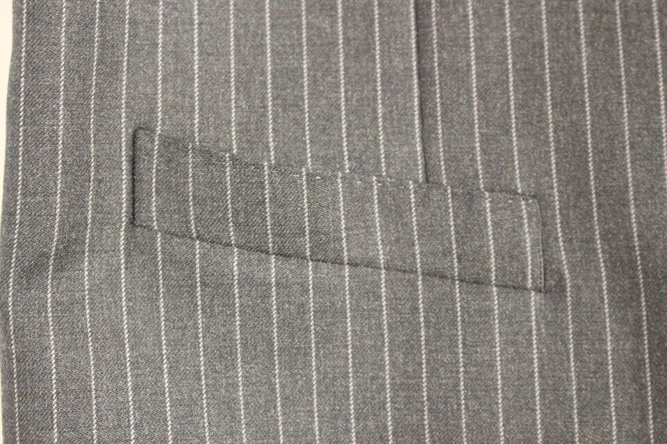 Vest Dolce & Gabbana Gray Striped Wool Single Breasted Vest