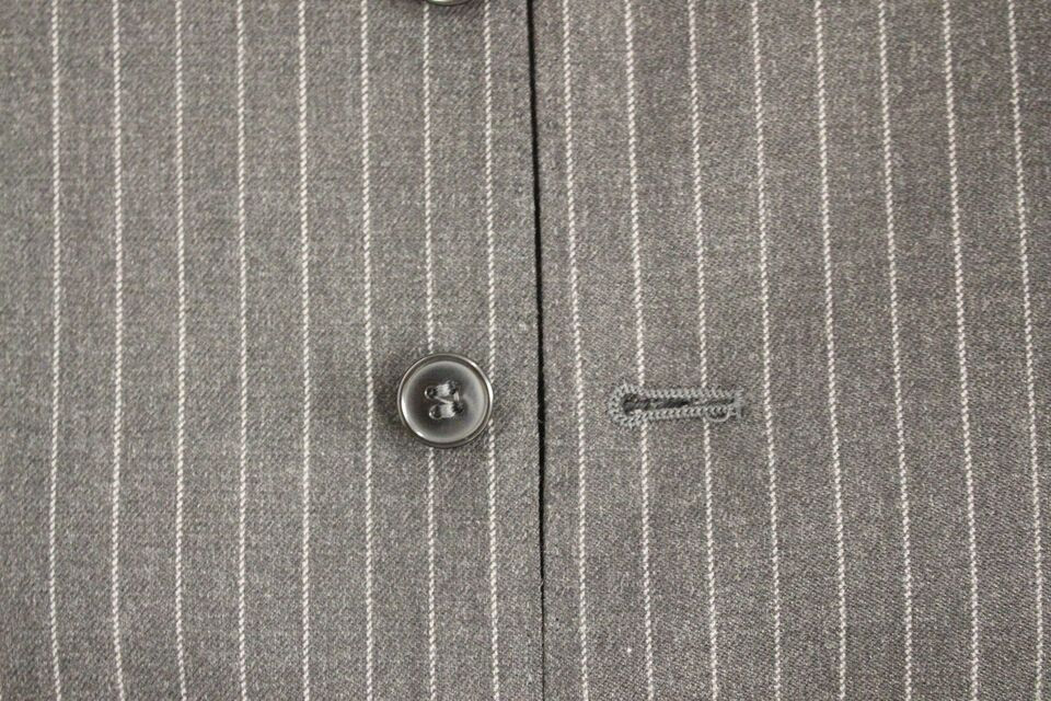 Vest Dolce & Gabbana Gray Striped Wool Single Breasted Vest