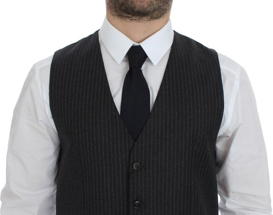 Dolce & Gabbana kulrang chiziqli vest