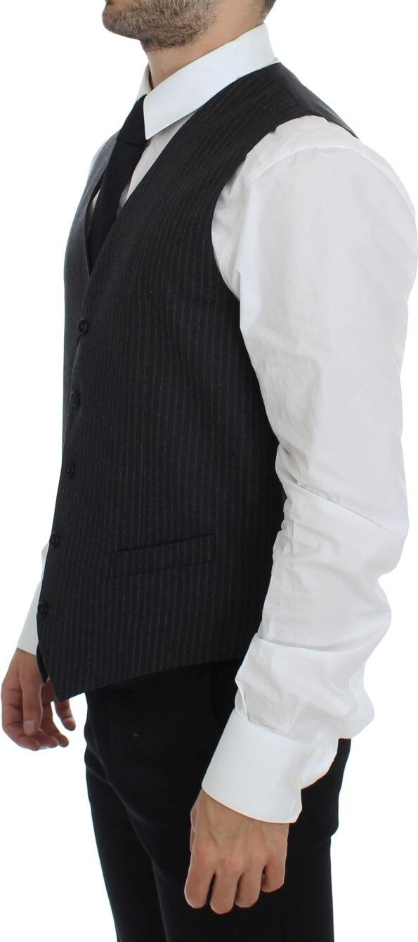 Dolce & Gabbana kulrang chiziqli vest