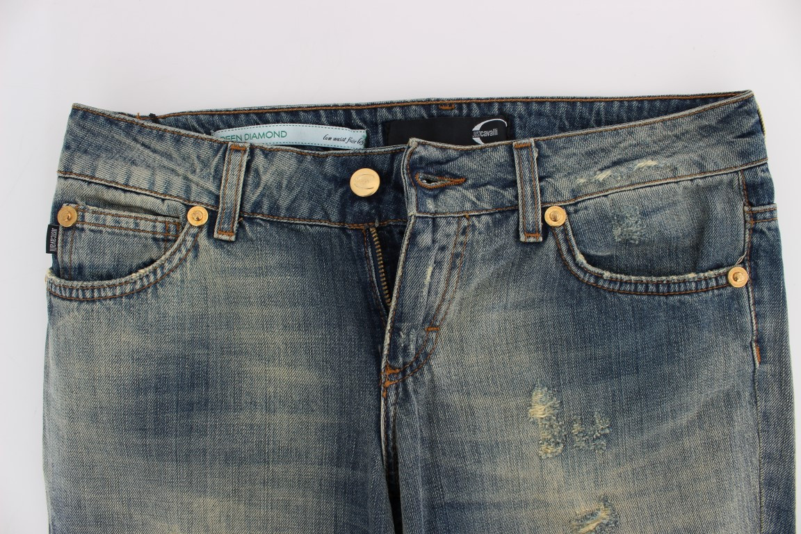 Джинсы Roberto Cavalli Blue Cotton Low Waist Jeans