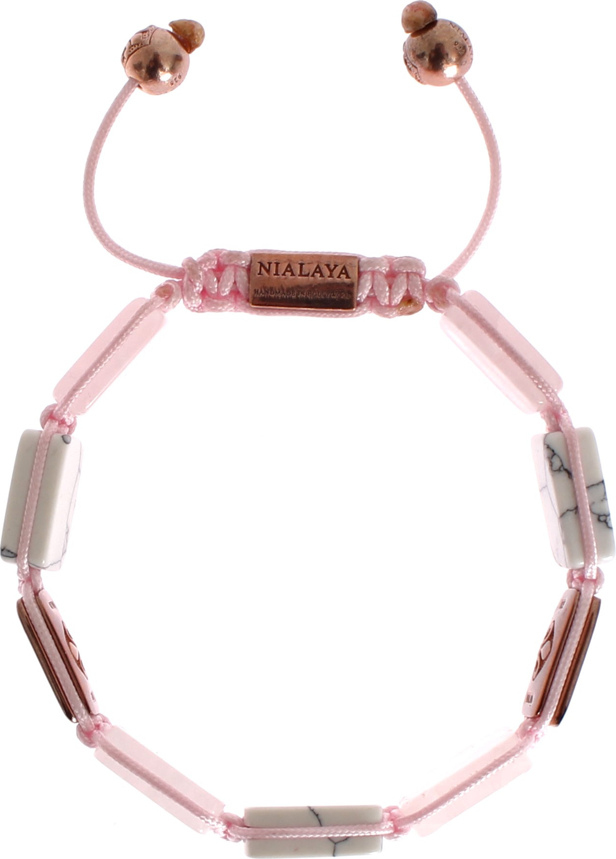 Bracelet Nialaya Jewelry Elegant Pink Gemstone Bracelet with Diamond Details