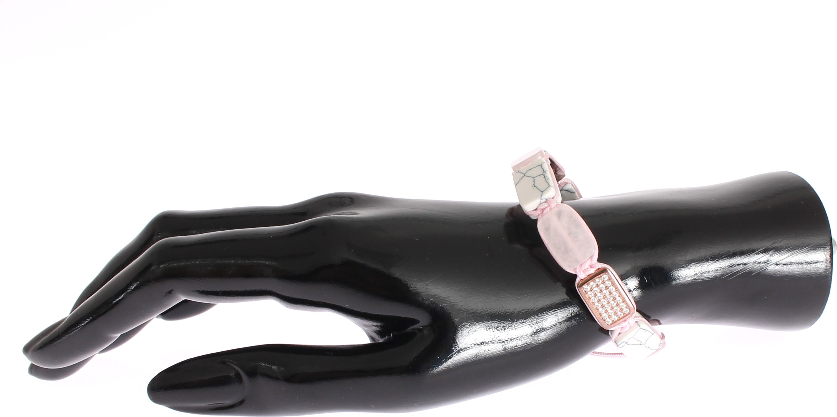 Bracelet Nialaya Jewelry Elegant Pink Gemstone Bracelet with Diamond Details