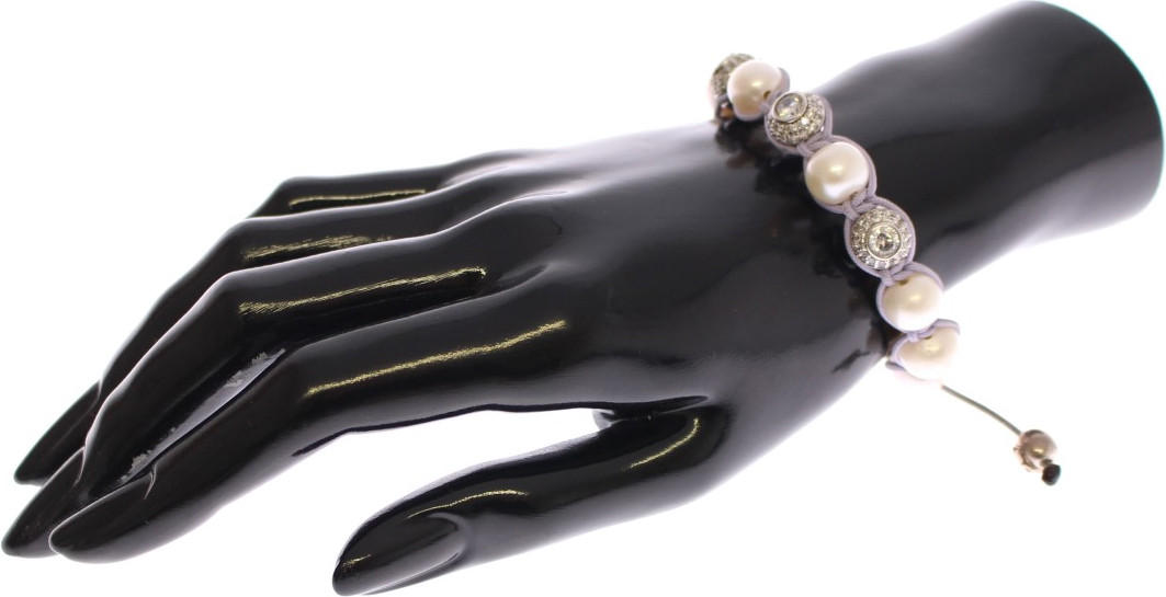 Bracelet Nialaya Jewelry Elegant Silver Pearl Charm Bracelet