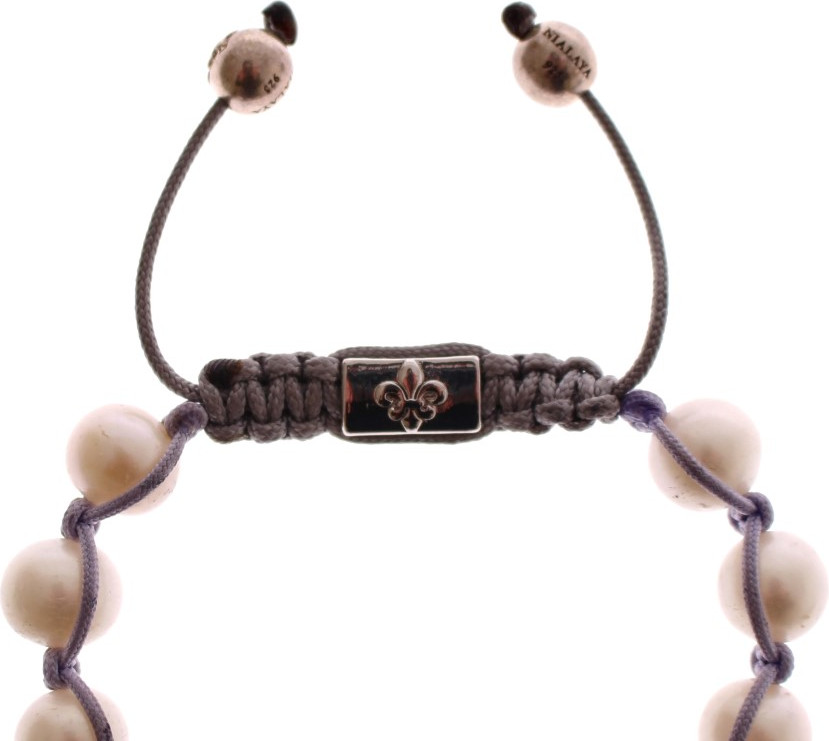 Bracelet Nialaya Jewelry Elegant Silver Pearl Charm Bracelet