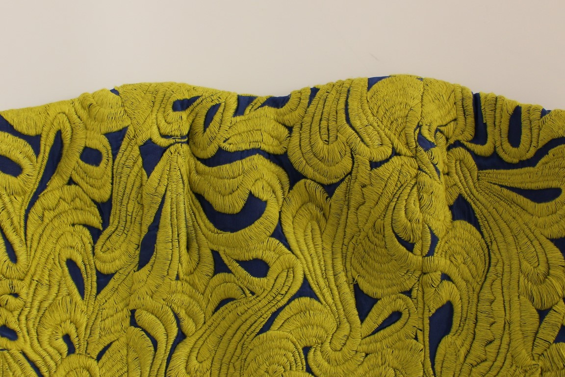 Dress Sachin & Babi Blue Yellow Strapless Bubble Mini Shift