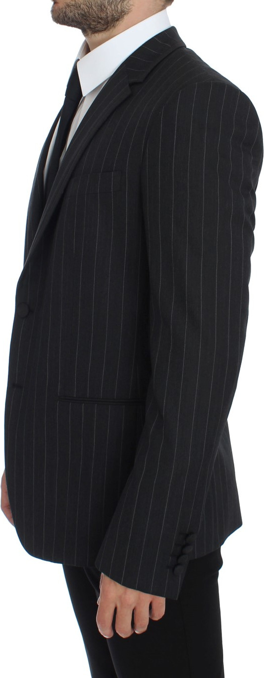 Blazer Dolce & Gabbana Gray Striped Slim Fit Wool