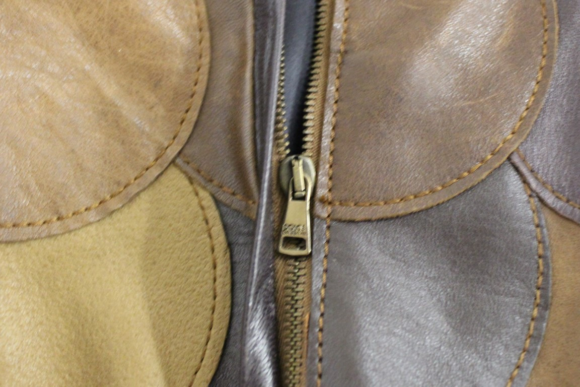 Skirt Dolce & Gabbana Brown Patchwork Leather Straight