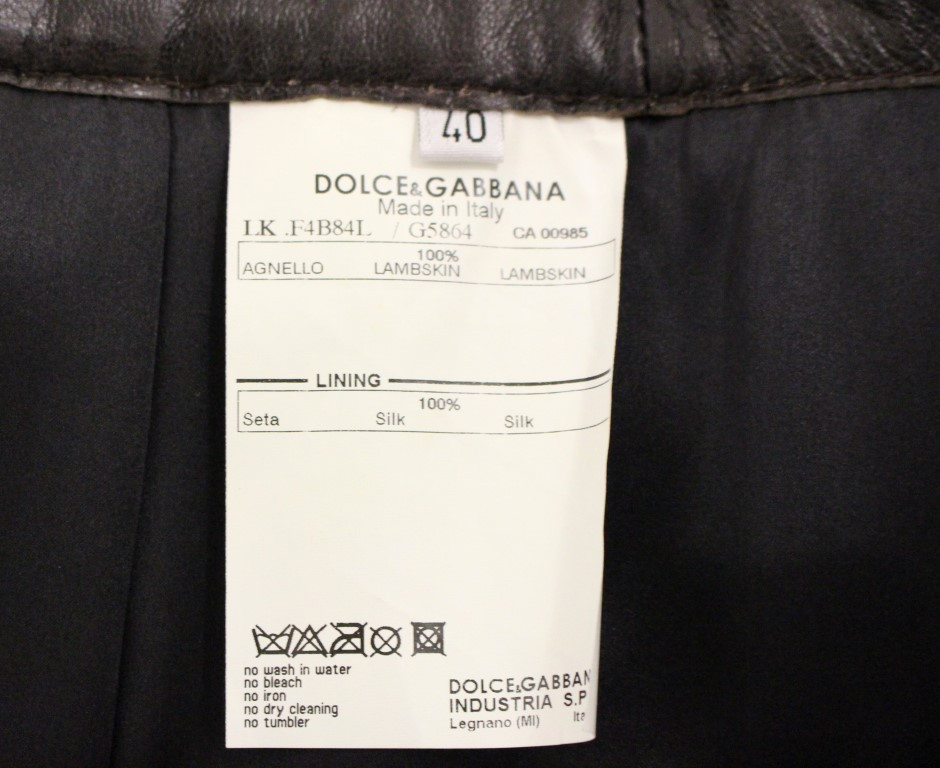 Skirt Dolce & Gabbana Brown Patchwork Leather Straight