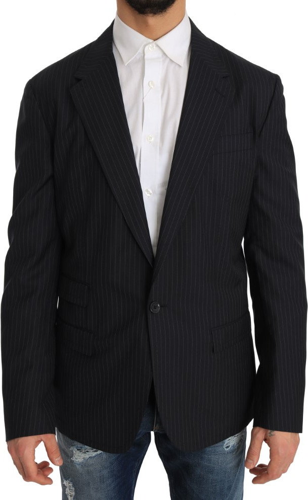 Dolce & Gabbana Bo'z Chiziqli Yoshlar junidan Tikilgan Blazer Dgim