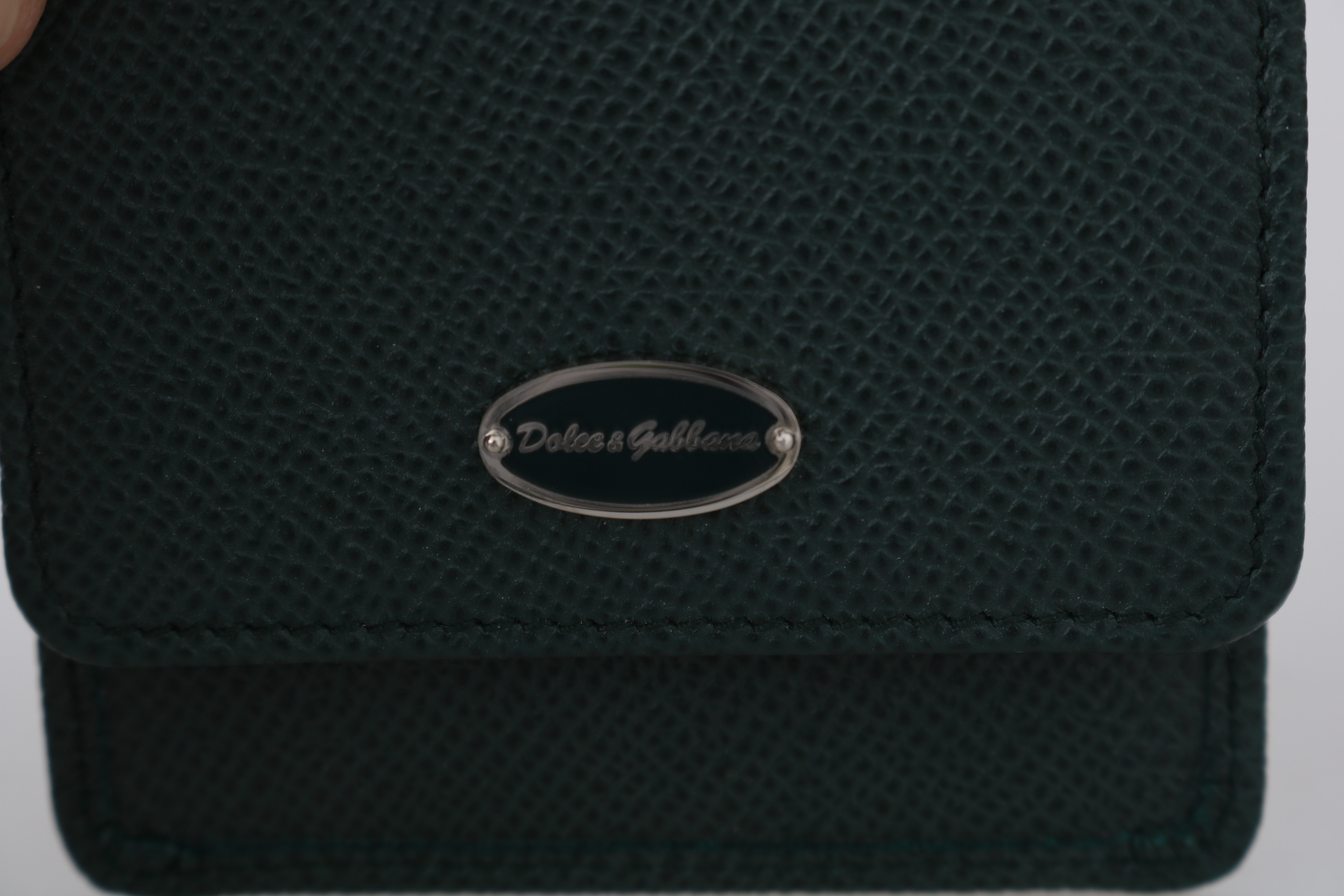 Wallet Dolce & Gabbana Elegant Green Leather Condom Case