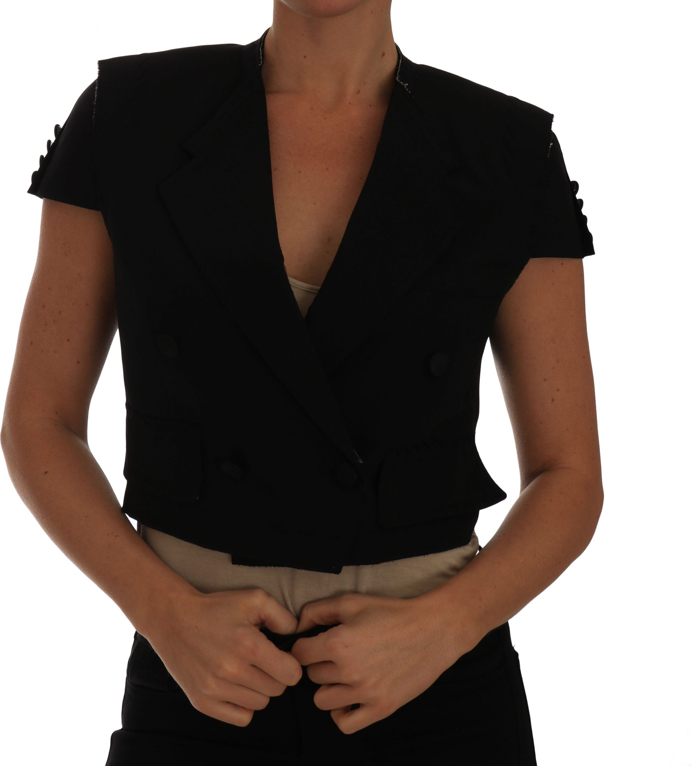 Blazer Jacket Dolce & Gabbana Qora Qisqa Kesilgan Blazer