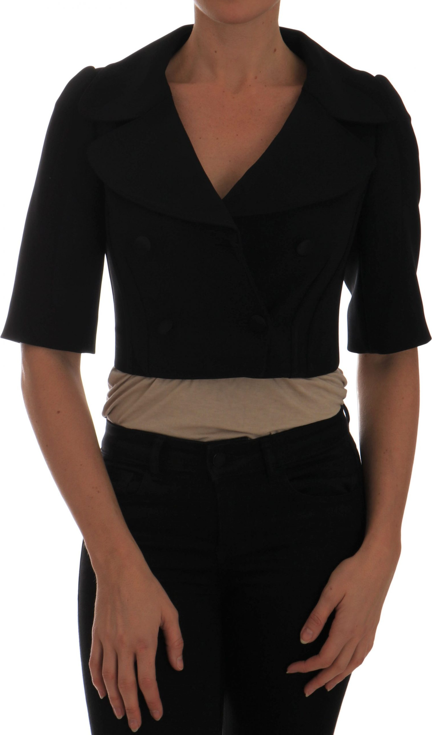 Jacket Blazer Dolce & Gabbana Black Short Croped