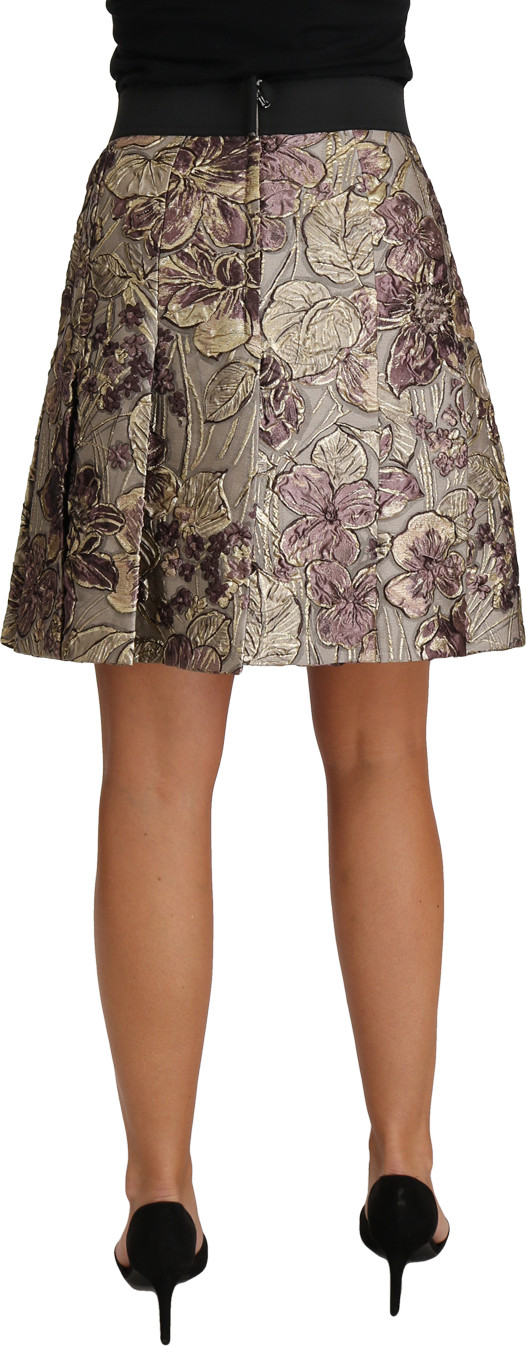 Dolce & Gabbana A-Line Mini yubkasi, gulli naqshli jakard