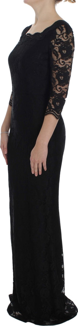 Maxi Dress Dolce & Gabbana Black Floral Lace Long