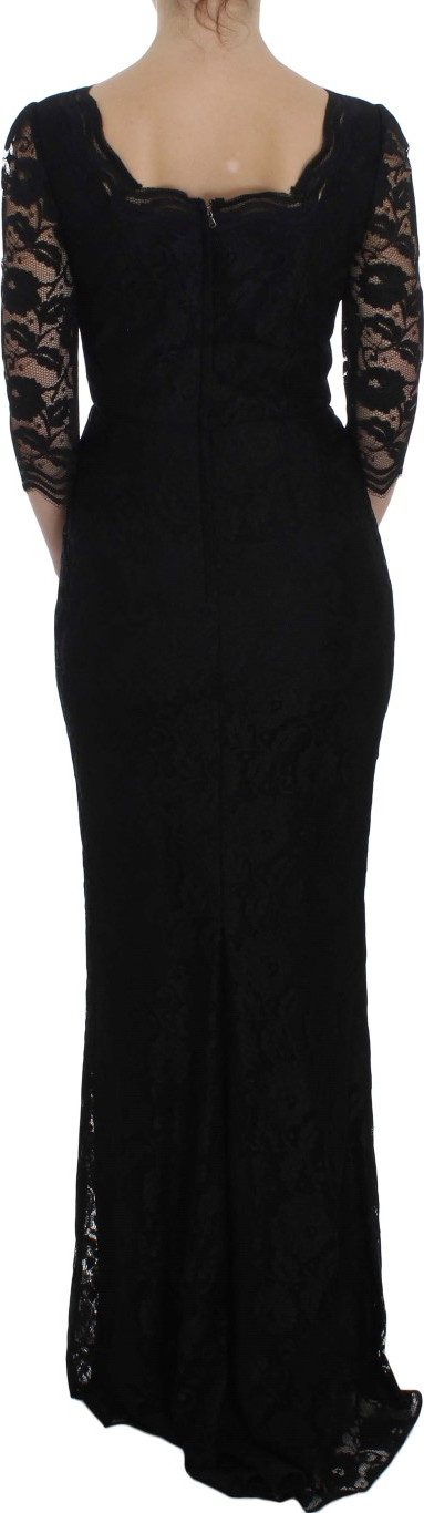 Maxi Dress Dolce & Gabbana Black Floral Lace Long
