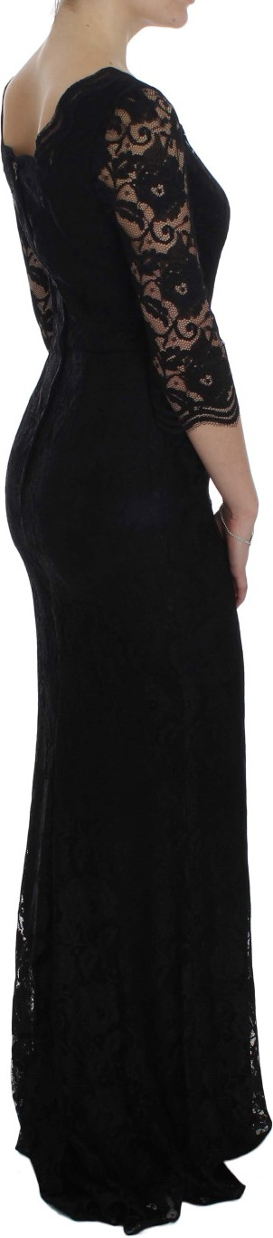 Maxi Dress Dolce & Gabbana Black Floral Lace Long