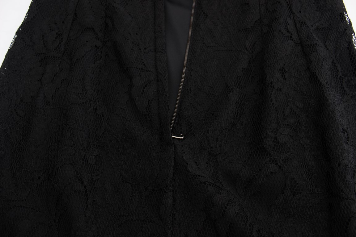 Maxi Dress Dolce & Gabbana Black Floral Lace Long