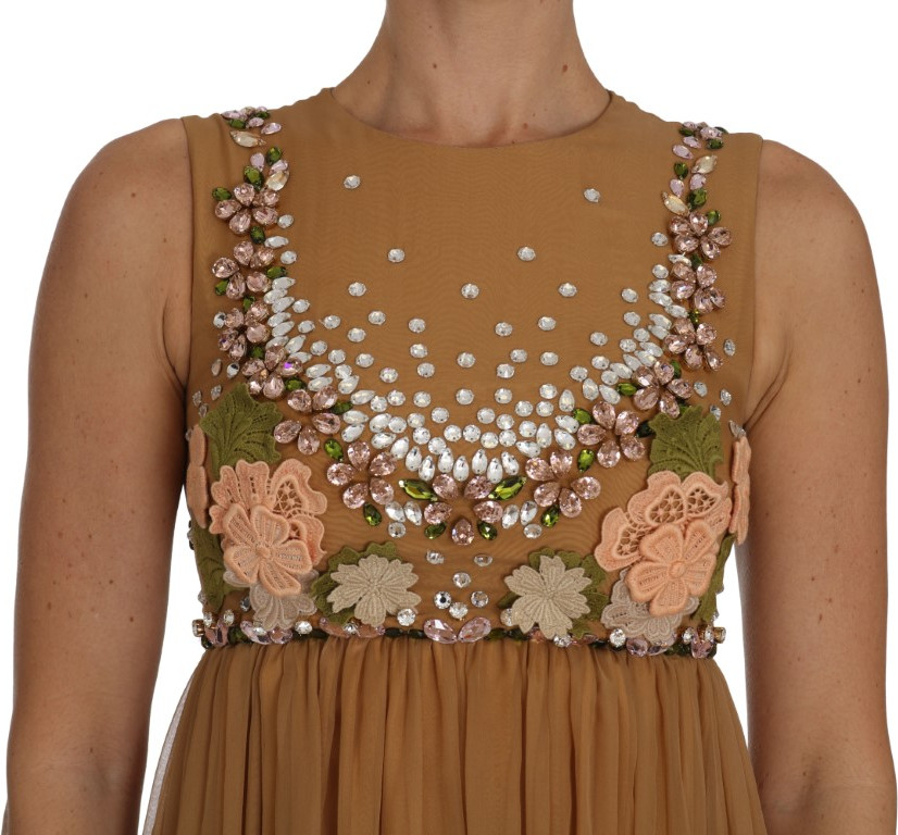 Dolce & Gabbana Kristalli ipakdan oltinrang A-line ko'ylak