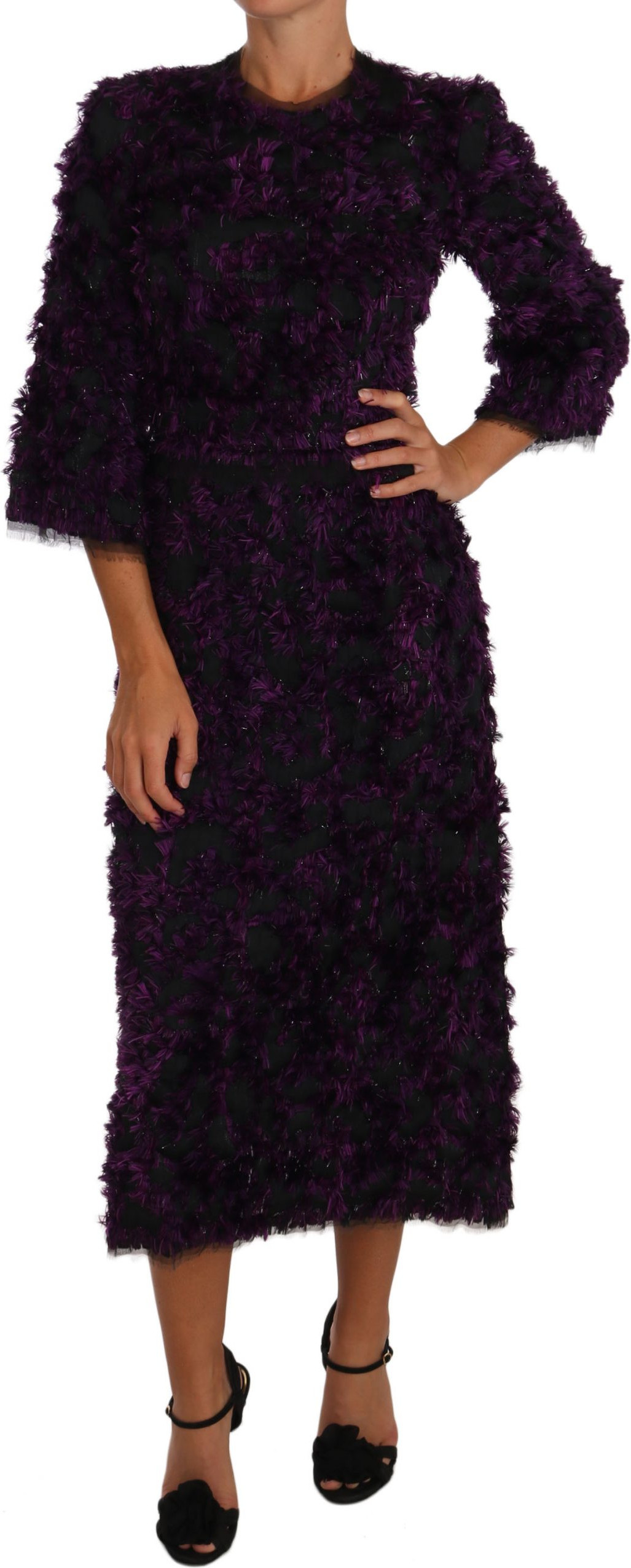 Sheath Dress Dolce & Gabbana Purple Fringe