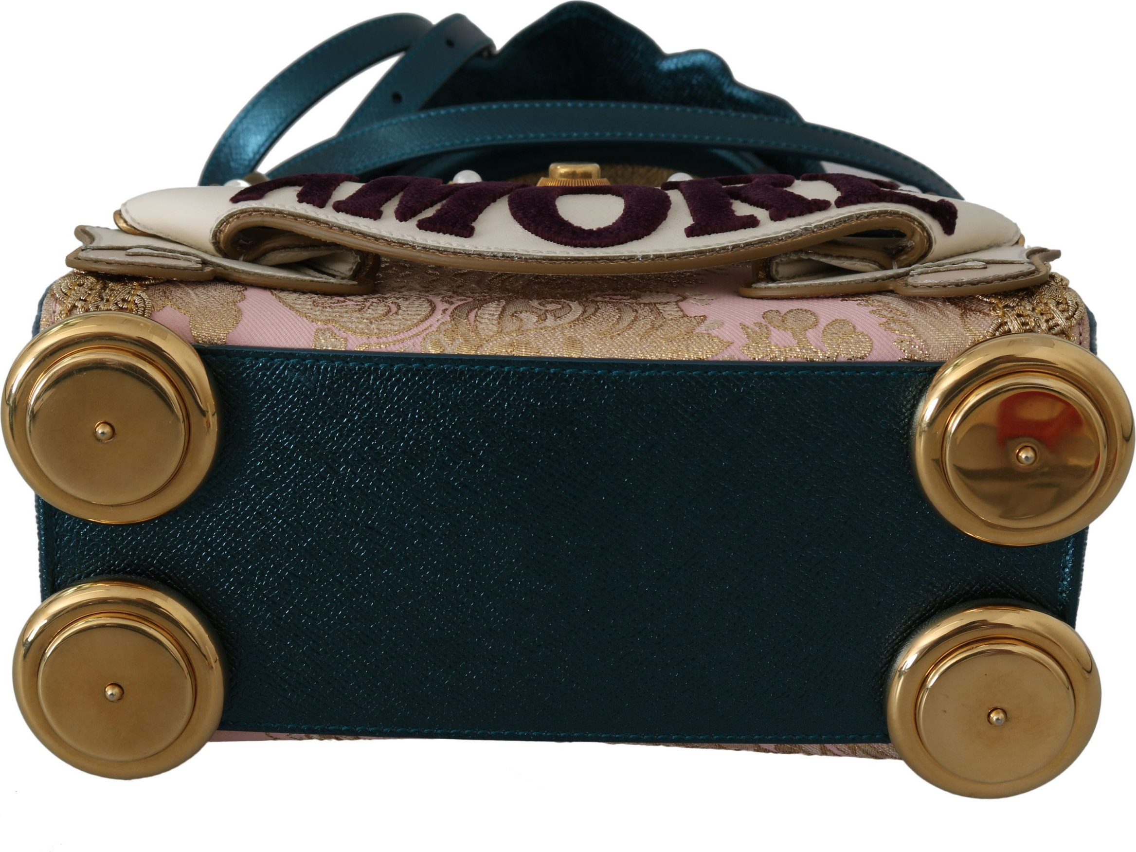 Сумка через плечо Dolce & Gabbana Chic Blue Gold Angel Motif Welcome Bag