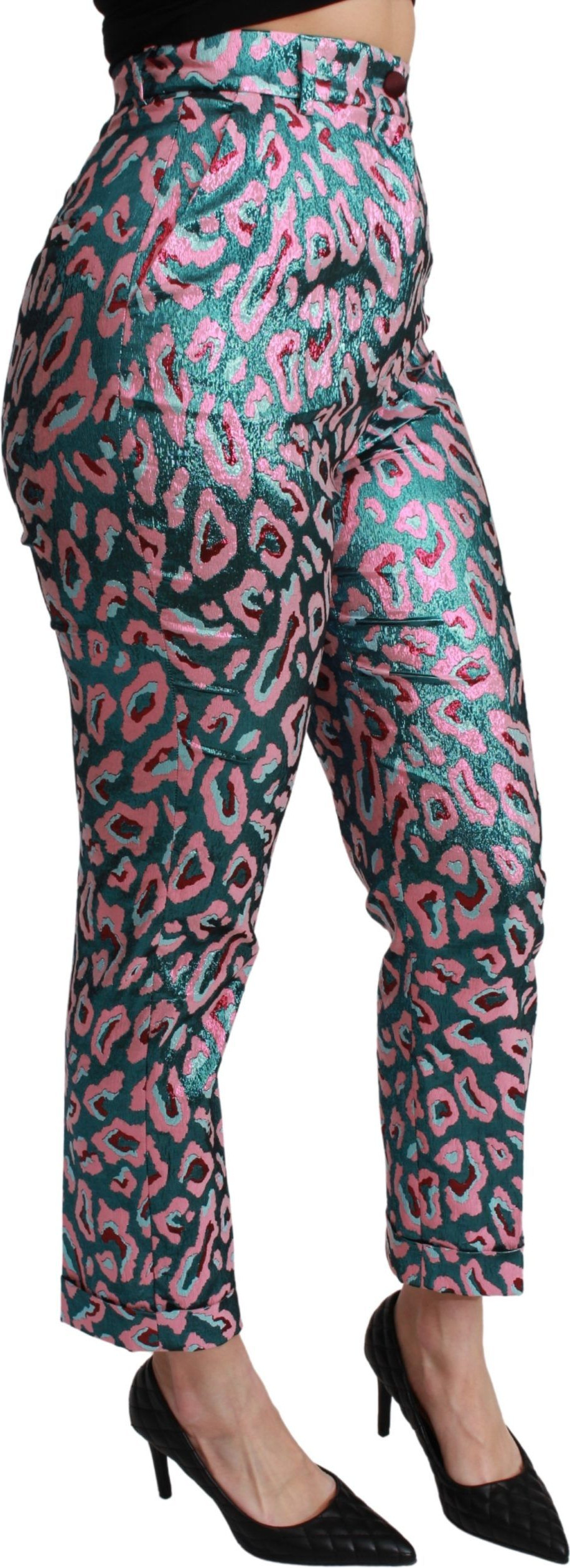 Dolce & Gabbana multicolor naqshli qisqa yuqori bel jinsi shim