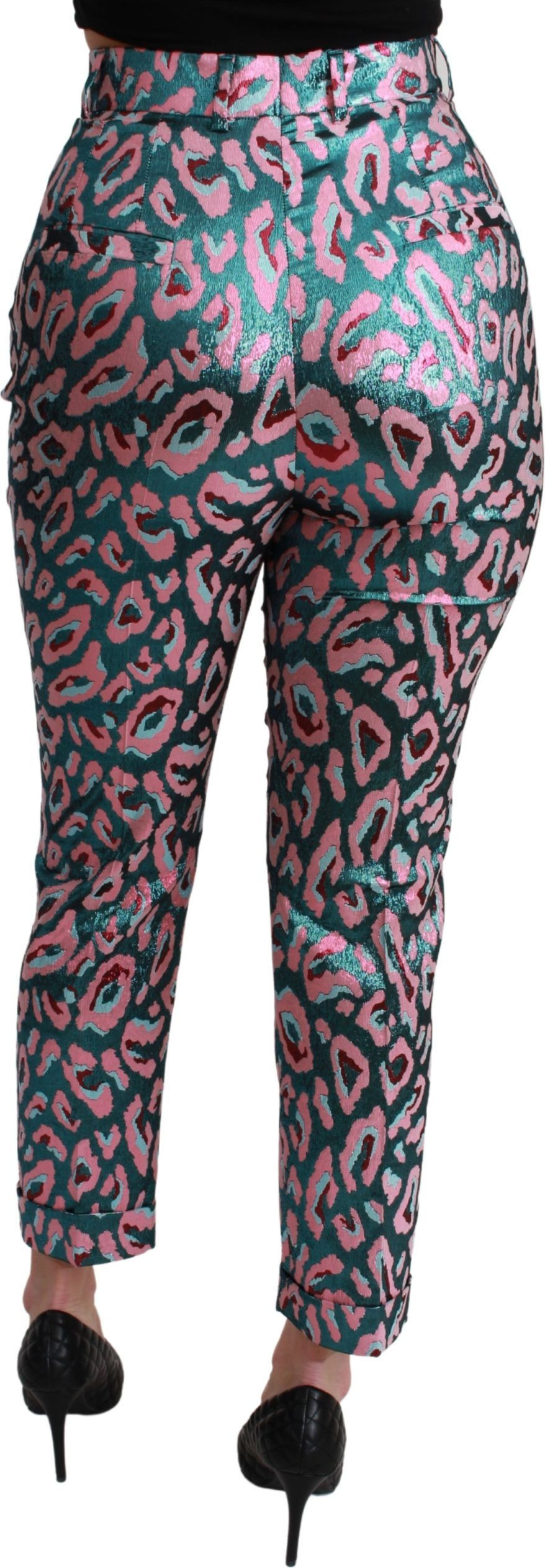 Dolce & Gabbana multicolor naqshli qisqa yuqori bel jinsi shim