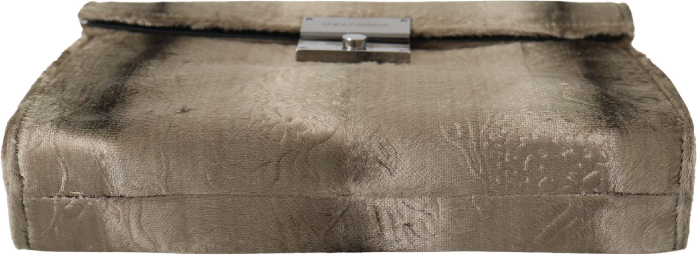 Briefcase Dolce & Gabbana Beige Velvet Floral Leather Document Briefcase