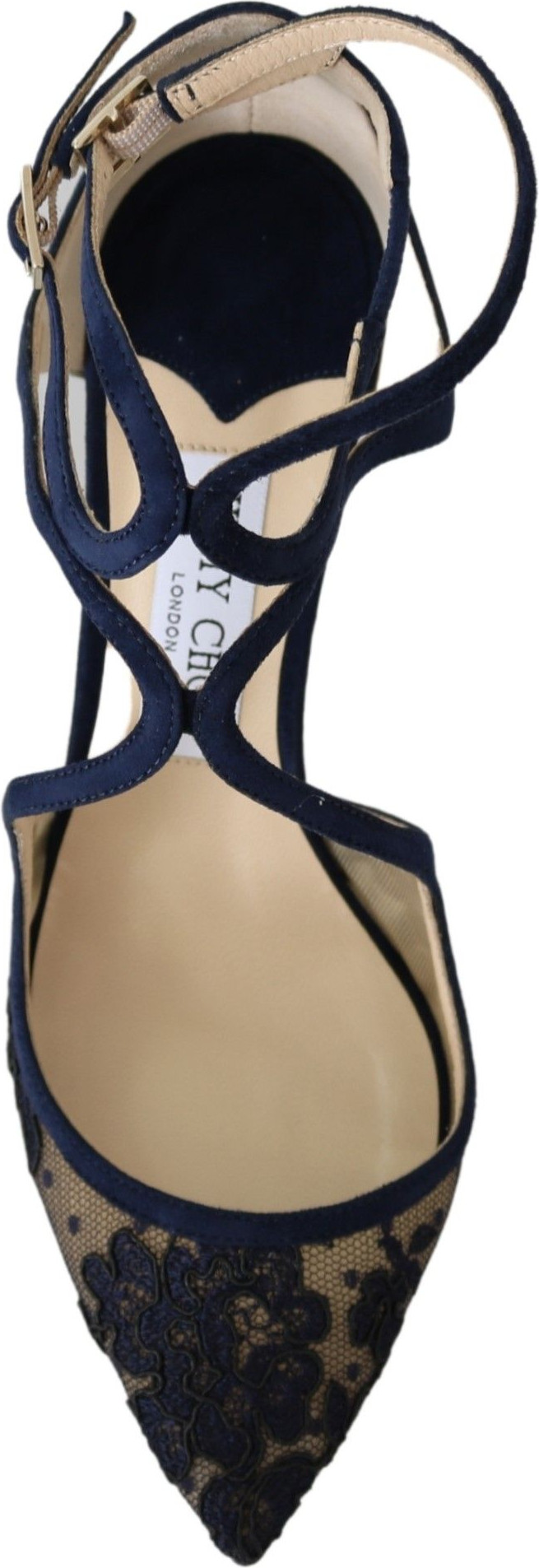 Jimmy Choo Navy Lancer Zamsh Pompalar - Hasratiy Cheksiz