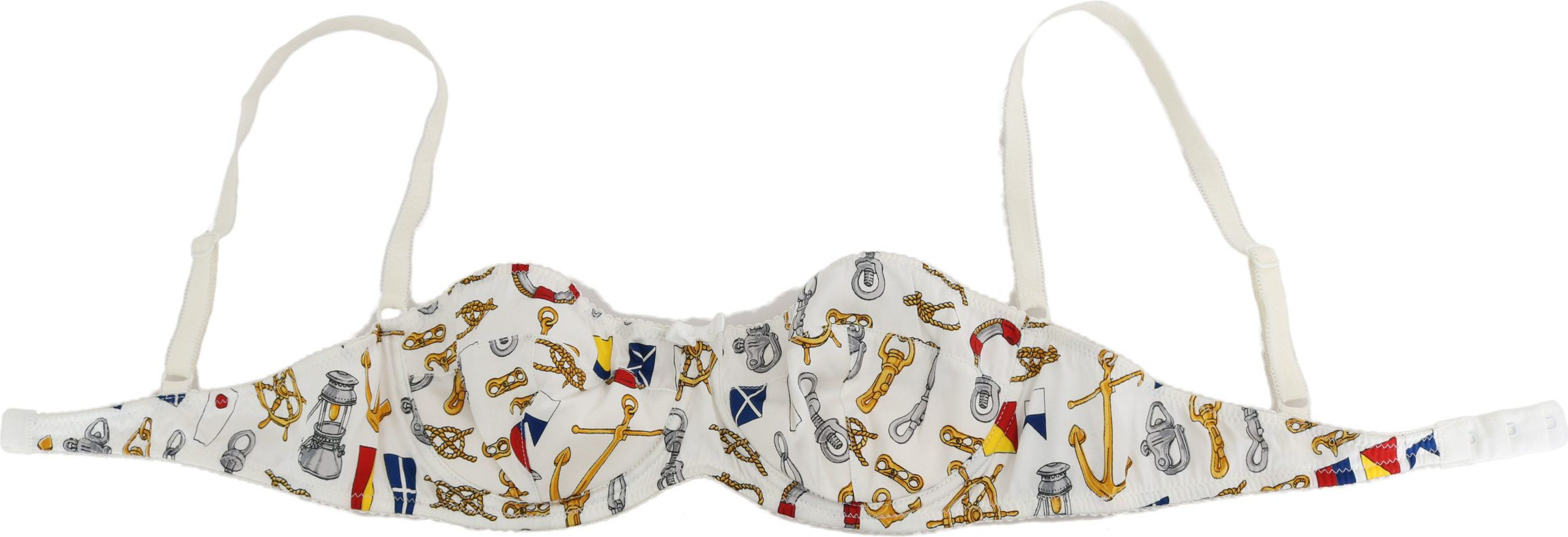 Bra Dolce & Gabbana White Balconcino Sailor Print