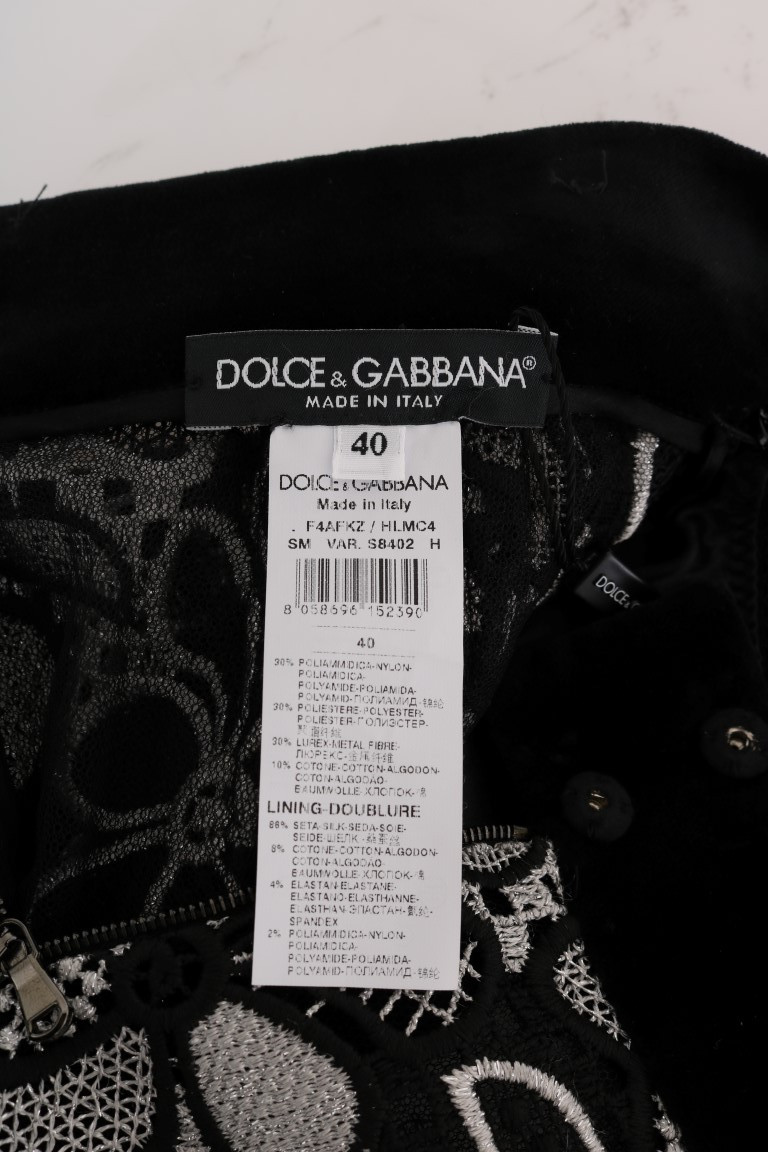 Юбка Dolce & Gabbana с цветочным макраме, кружевом и кристаллическими пуговицами