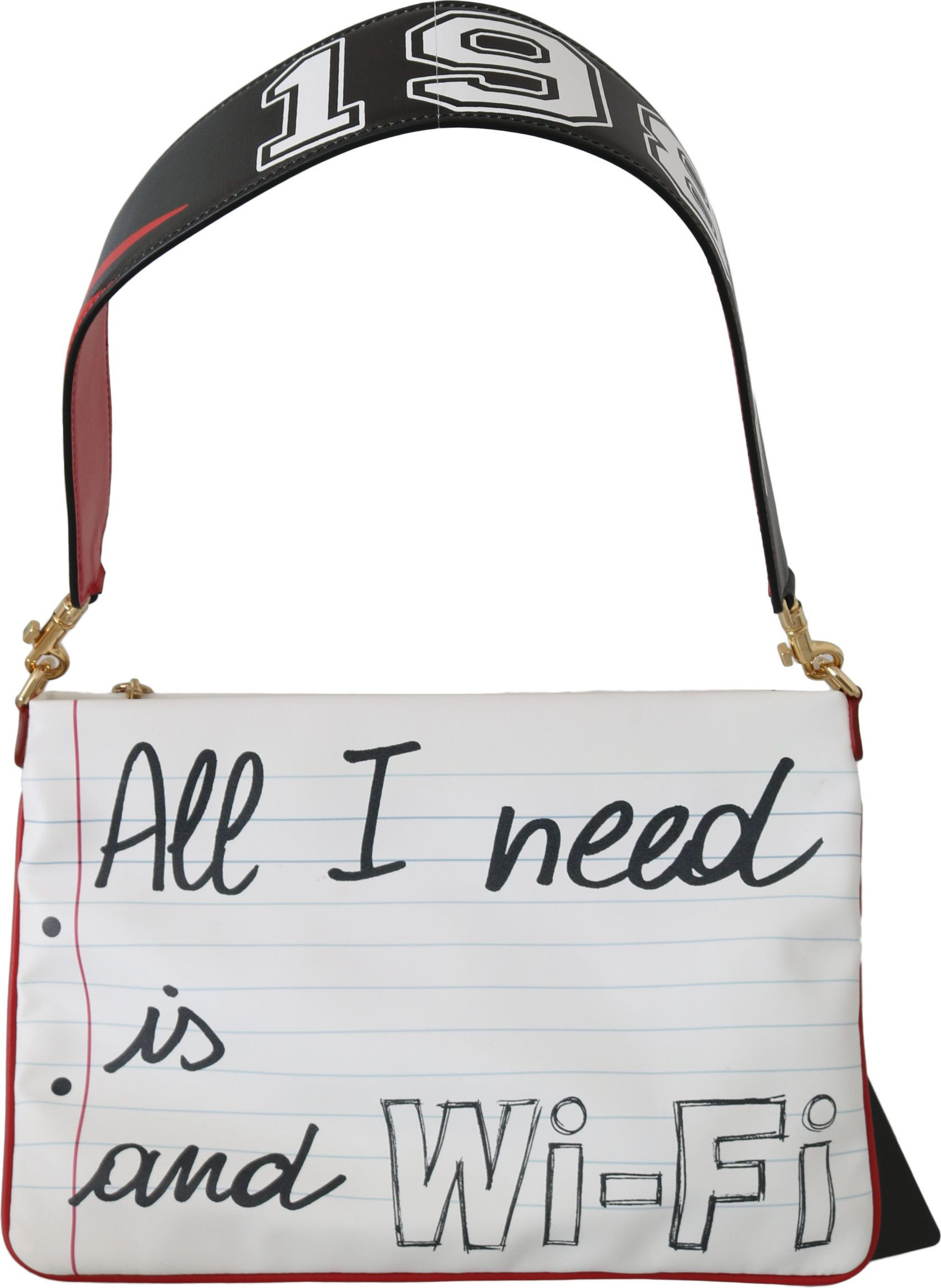 Clutch Bag Dolce & Gabbana Elegant White Crown Queen