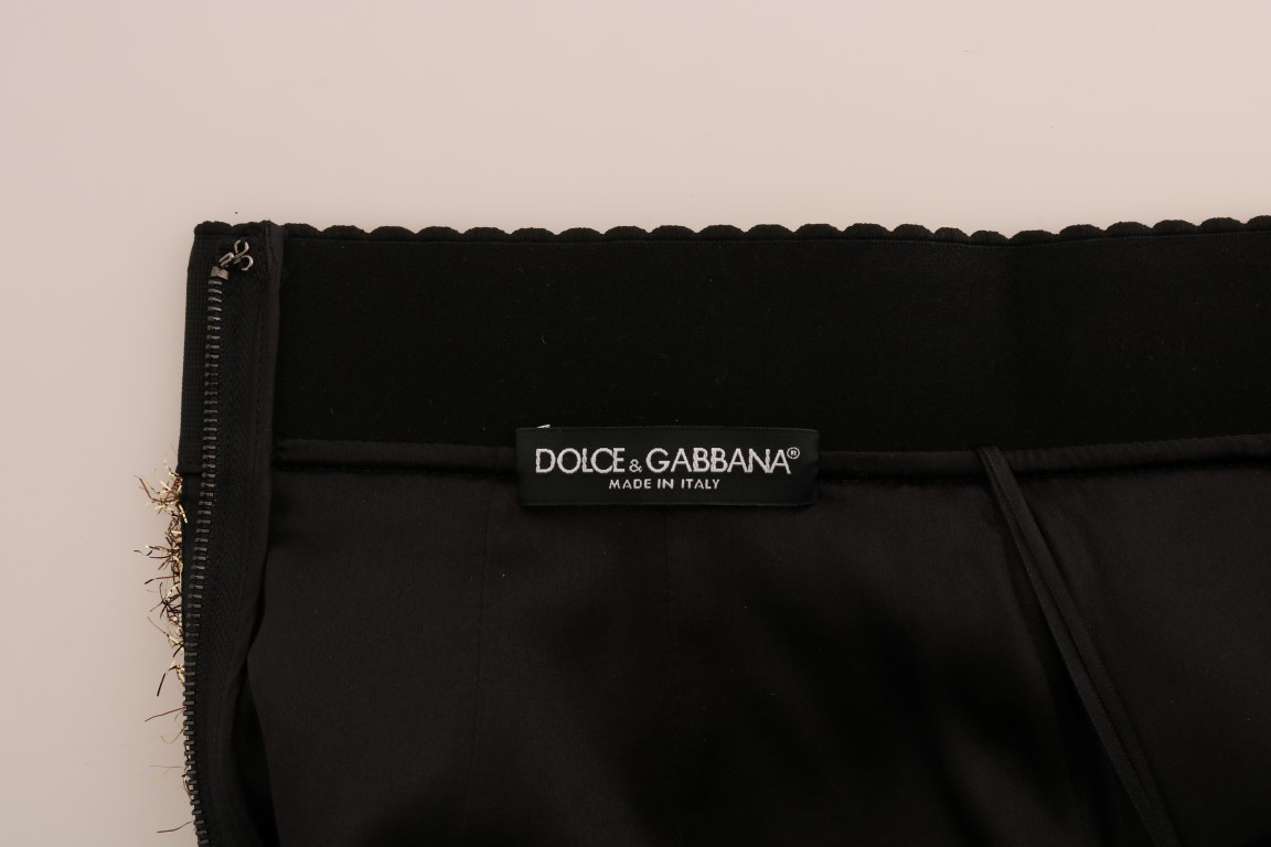 Dolce & Gabbana Qora Oltin Mini Etek