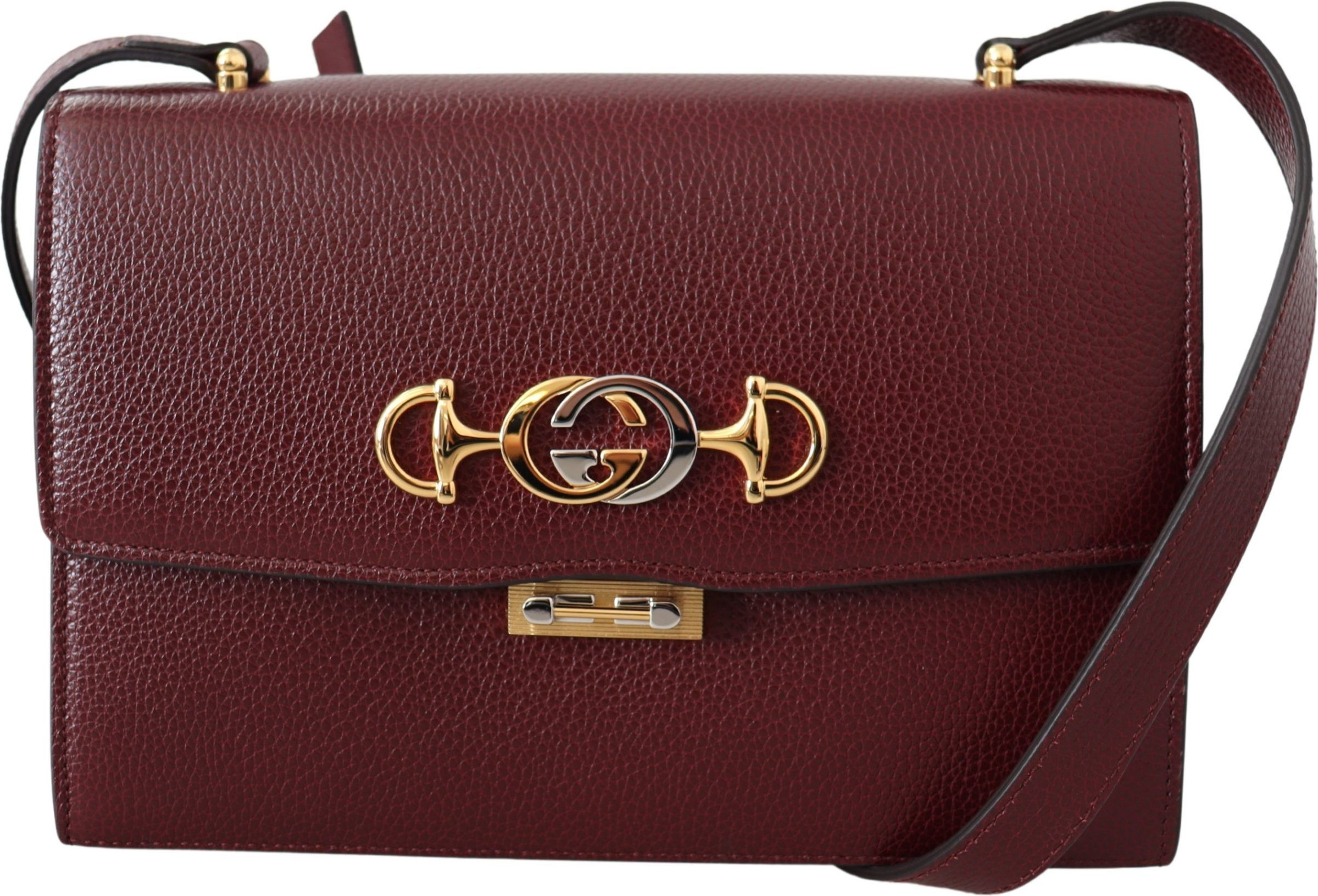 Shoulder Bag Gucci Elegant Dark Red Leather