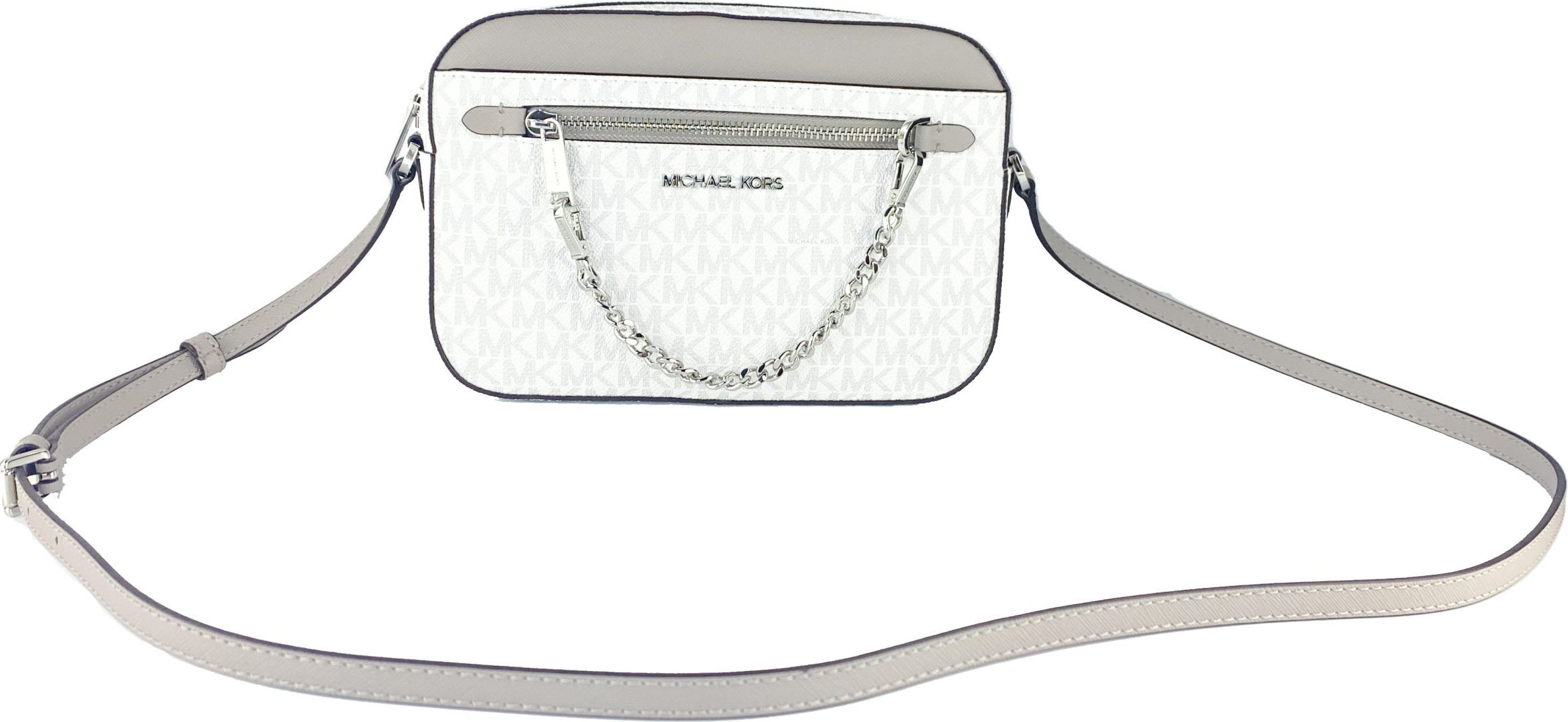 Crossbody Bag Michael Kors Jet Set Item Large East West Signature Leather Zip Chain