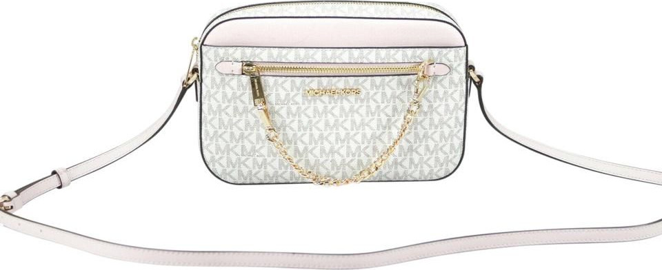 Crossbody Bag Michael Kors Jet Set Item Large East West Signature Leather Zip Chain