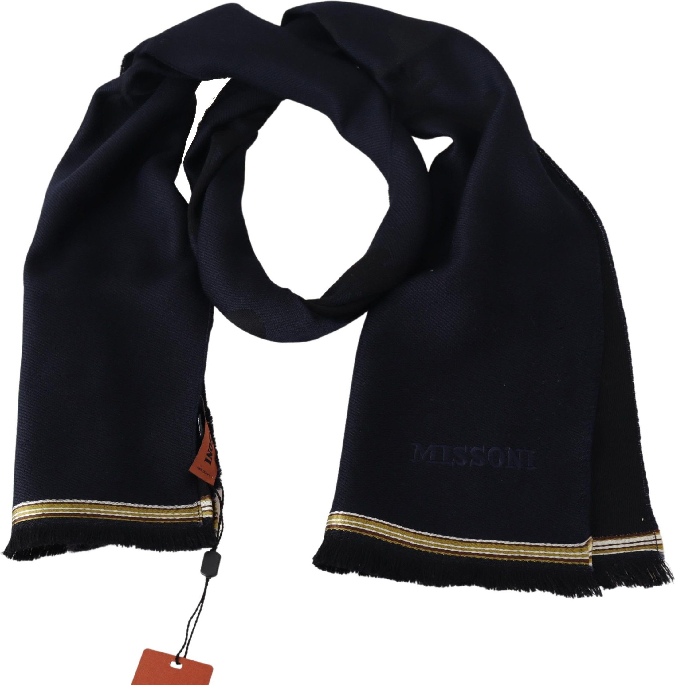Scarf Missoni Elegant Unisex Wool Scarf with Embroidered Logo