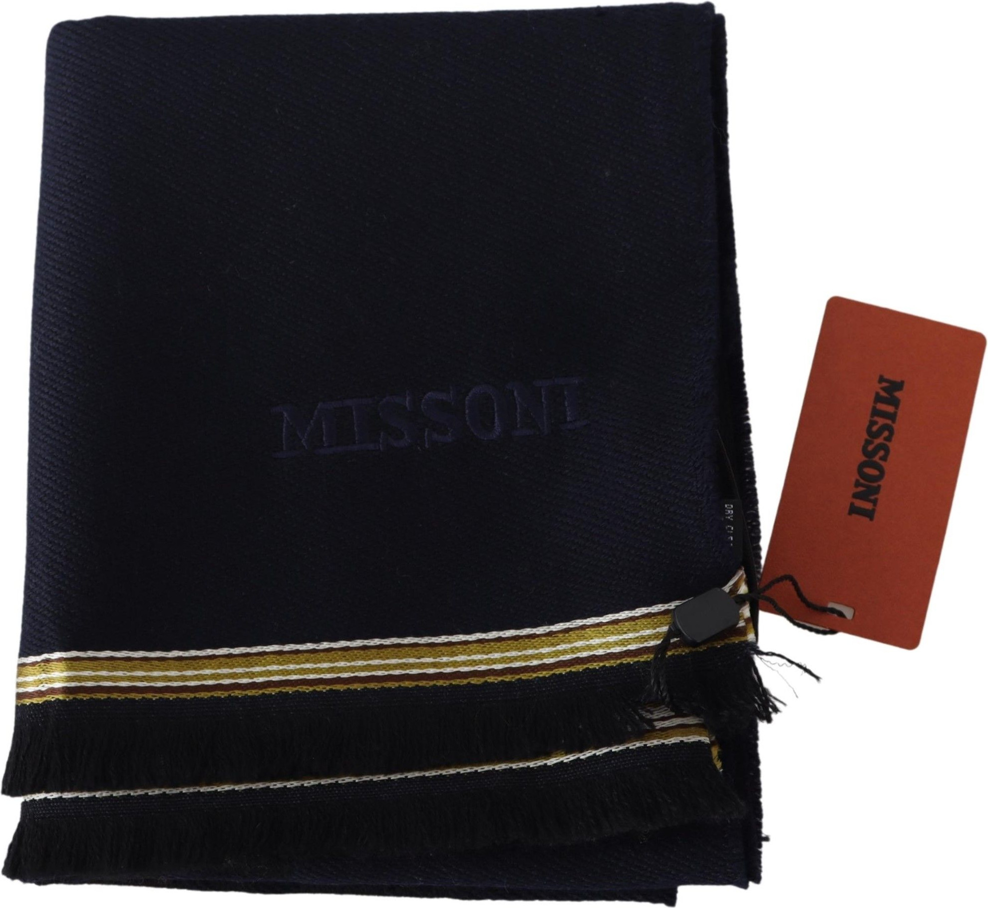 Scarf Missoni Elegant Unisex Wool Scarf with Embroidered Logo