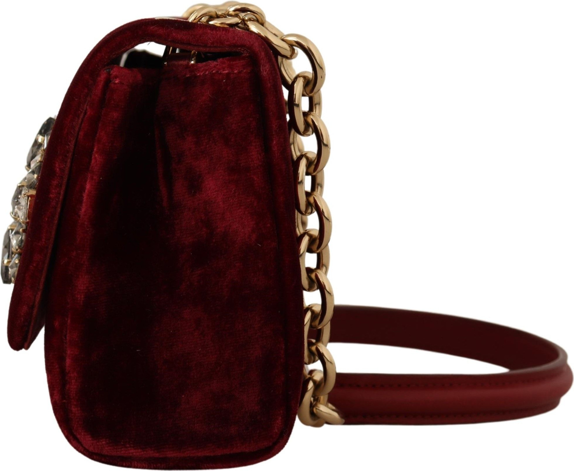 Crossbody sumkasi Dolce & Gabbana baxmal Bordeaux She'rnoma