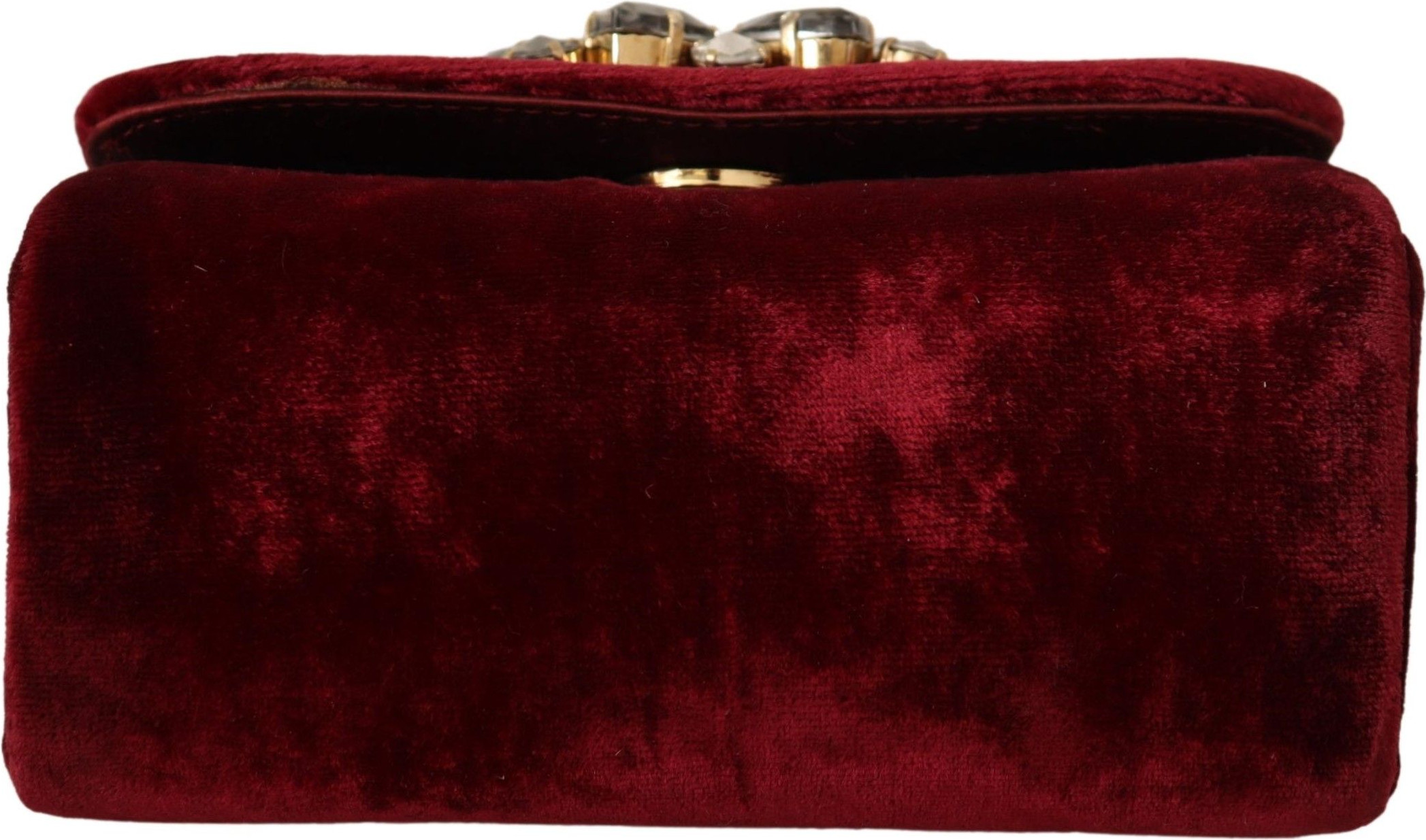 Crossbody sumkasi Dolce & Gabbana baxmal Bordeaux She'rnoma
